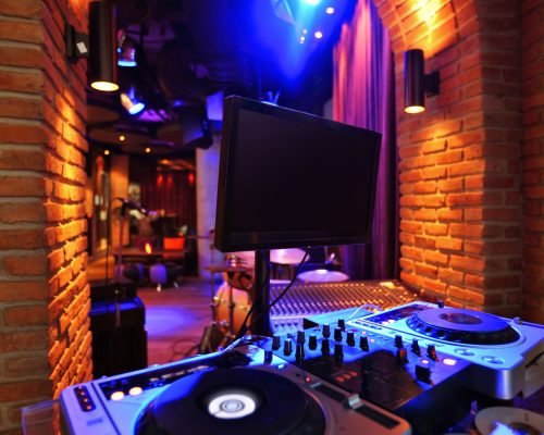 DJ counter at  loft bar style